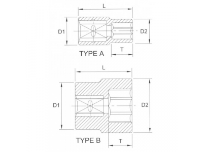 Головка торцевая 6гр. 3/8" 22мм