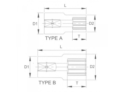 Головка торцевая spline 1/2" 10мм